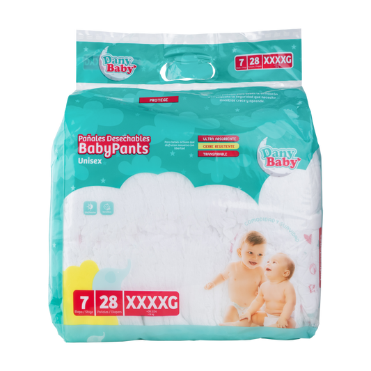 PAÑALES DESECHABLES ETAPA 7 - Talla XXXXG (+39.5lbs/+18kg) - 28 Unidades PULL UP