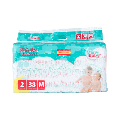 PAÑALES DESECHABLES ETAPA 2 - Talla M (13-20lbs/6-9.5kg) - 38 Unidades